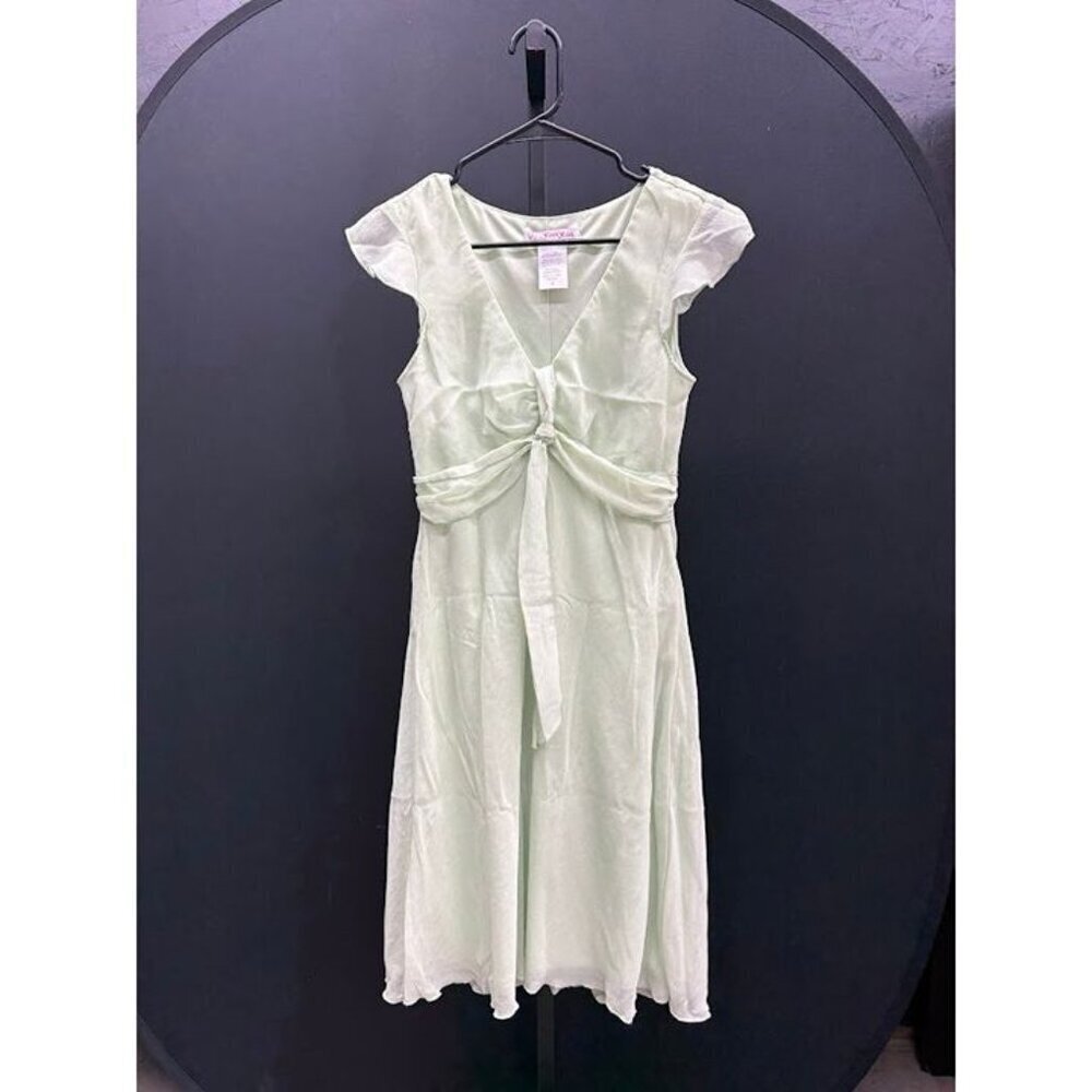 Wishes Wishes Wishes Mint Green Flutter Sleeve Y2K Dress